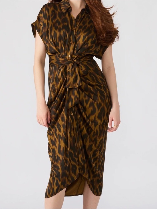 Steve Madden Dresses & Skirts - Steve Madden Toffee Brown and Black Leopard-Print Maxi Women’s Tori Dress - New!